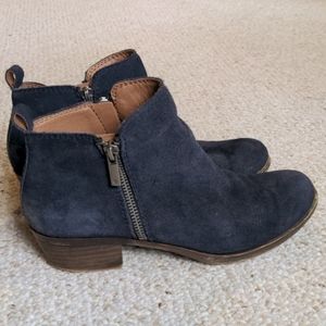 Lucky Brand Navy Suede Basel Booties Size 7M